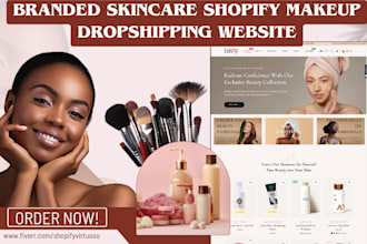 design skincare shopify cosmetics store spa beauty makeup dropshipping website