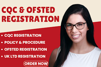 help with cqc and ofsted registration, tender, business plans and policies
