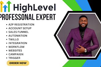 setup gohighlevel a2p 10dlc ghl CRM, VA workflow funnel form ai agent automation