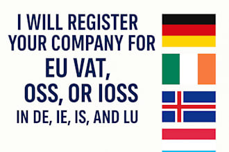 register your company for eu vat, oss, or ioss in de, ie, is, and lu
