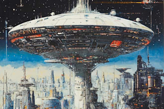 make a amazing science fiction city, cyberpunk illustration