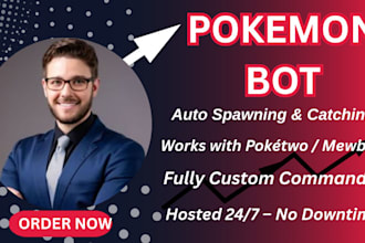 create a custom pokemon discord bot with spawning and trading