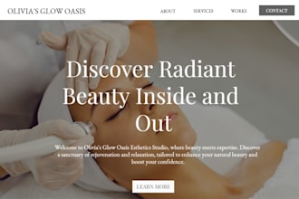 spa website, beauty website, salon website, cosmetics website, skin care website