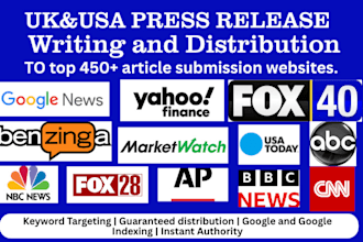 uk press release, USA press release and PR distribution