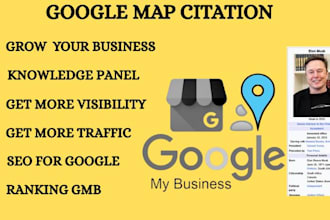 do google map citation, local seo, ranking, scraping of data and knowledgepanel