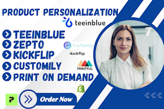 zepto customily teeinblue kickflip 2d 3d shopify store product personalization