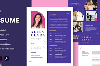 create attractive resume templates, CV layouts, job resume application designs
