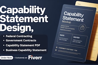 design capability statement, capability statement design, government contract