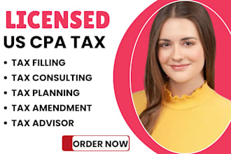 do tax consultation, income tax return, llc tax, non resident tax as US CPA