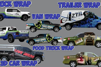 design custom car, truck, van and  sports car wraps for print ready impact