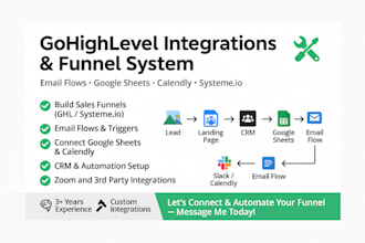 integrate gohighlevel google sheets calendly email flows, build a sales funnel