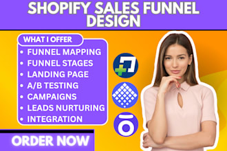 setup shopify sales funnel design with email and SMS marketing automation