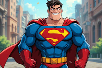 draw your amazing superhero cartoon portrait