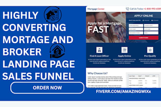 design mortage landing page mortage website mortage broker website sales funnel