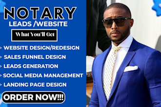 build notary website notary landing page notary wordpress website notary leads