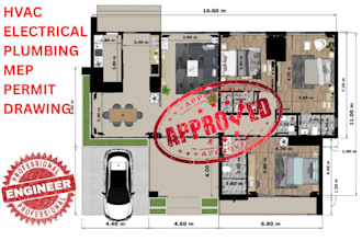 draw, design hvac, electrical, plumbing, mep permit drawing in autocad, revit