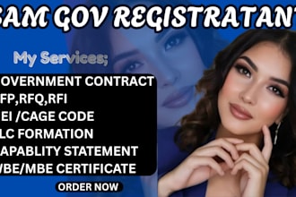 register sam gov, llc, get naics code cage code uei ein government contract