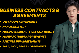 draft oem odm nnn agreement, nda mou lease or business contract law