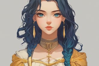 draw an anime character illustration for commercial use