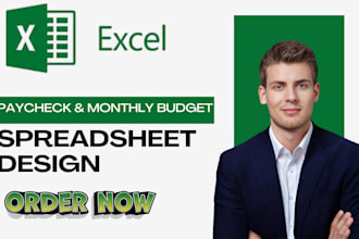 design paycheck and monthly budget planner spreadsheet for personal finance