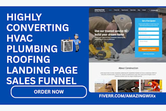 build hvac website roofing plumbing contractor website electrician sales funnel