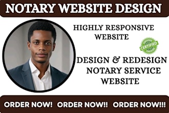 build professional notary website, notary website landing page, notary logo