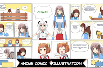 draw anime chibi style comic illustration webtoon comic pages cartoon character