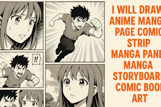 draw anime manga page comic strip manga panel storyboard comic book art