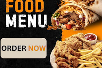 design professional and amazing food menu,fast food flyers,posters,and card menu