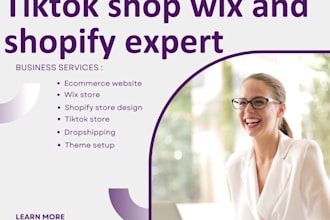 create shopify wix tiktok shop dropshipping store website ecommerce market
