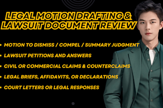 edit draft legal review proofread motion critique lawsuit filing pleading letter
