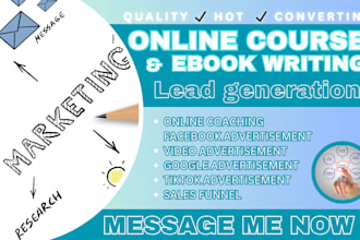 online course leads, ebook online course leads, course facebook ads, google ads