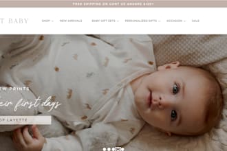 design baby clothing shopify store infant apparel website kids clothing store