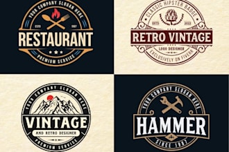 create a badge, label, patch design, stamp, emblem, and retro vintage logo