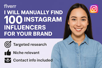 manually find 100 instagram influencers for your niche