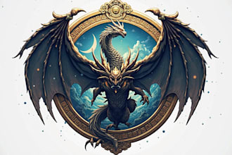 provide a fantasy, rpg, sci fi game logo design