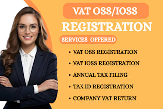 handle vat,oss,ioss registration,tax filing in sweden,germany,france,spain
