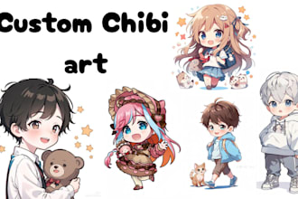 draw anime chibi art fanart chibi logo anime vtuber original character design