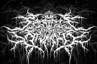 design a professional and detailed death metal logo