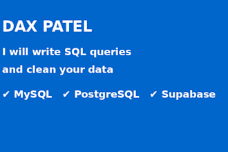 write sql queries and clean data