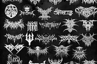 do a metal, hardcore, heavy metal, black metal band logo