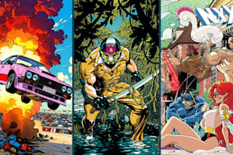 draw vintage retro comic book page vintage comic poster illustration 80s 70s