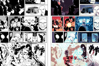 design comic book illustration web comic, graphic novel cartoon character