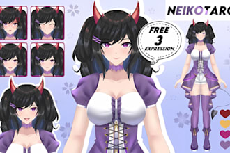 draw your anime character avatar model for vtuber art and live2d ready to rig