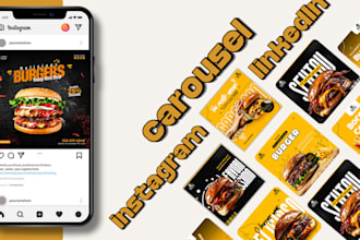 design eye catching instagram carousel design and linkedin carousel post