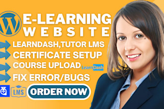 design wordpress learndash tutor lms learndash online course website