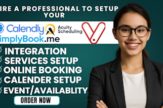 setup simplybook me acuity scheduling, calendly, vagaro booking appointment