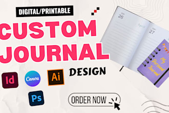 format, redesign custom journal, canva editable journal, printable daily tracker