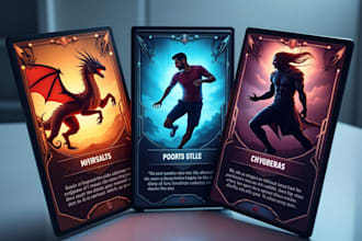 design stunning trading card, tcg art, mtg deck, and custom game cards
