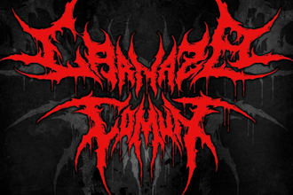 design death metal logo with texture and chrome effect